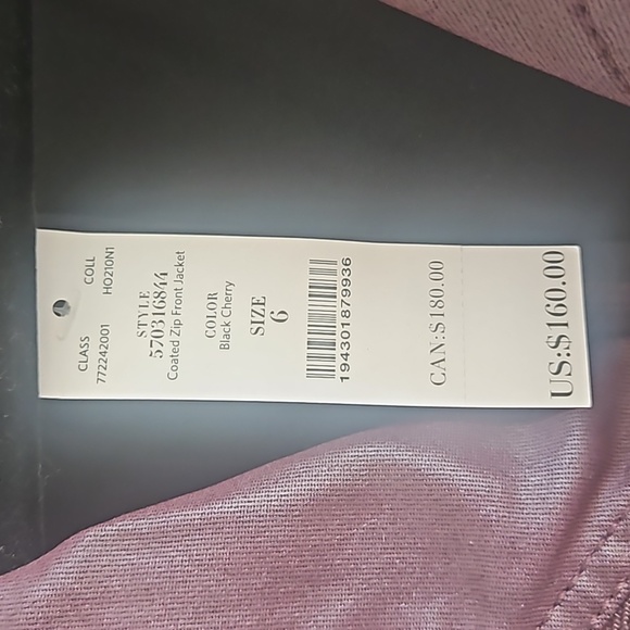 COPY - Coated Zip Front Jacket, NWT - Picture 4 of 8